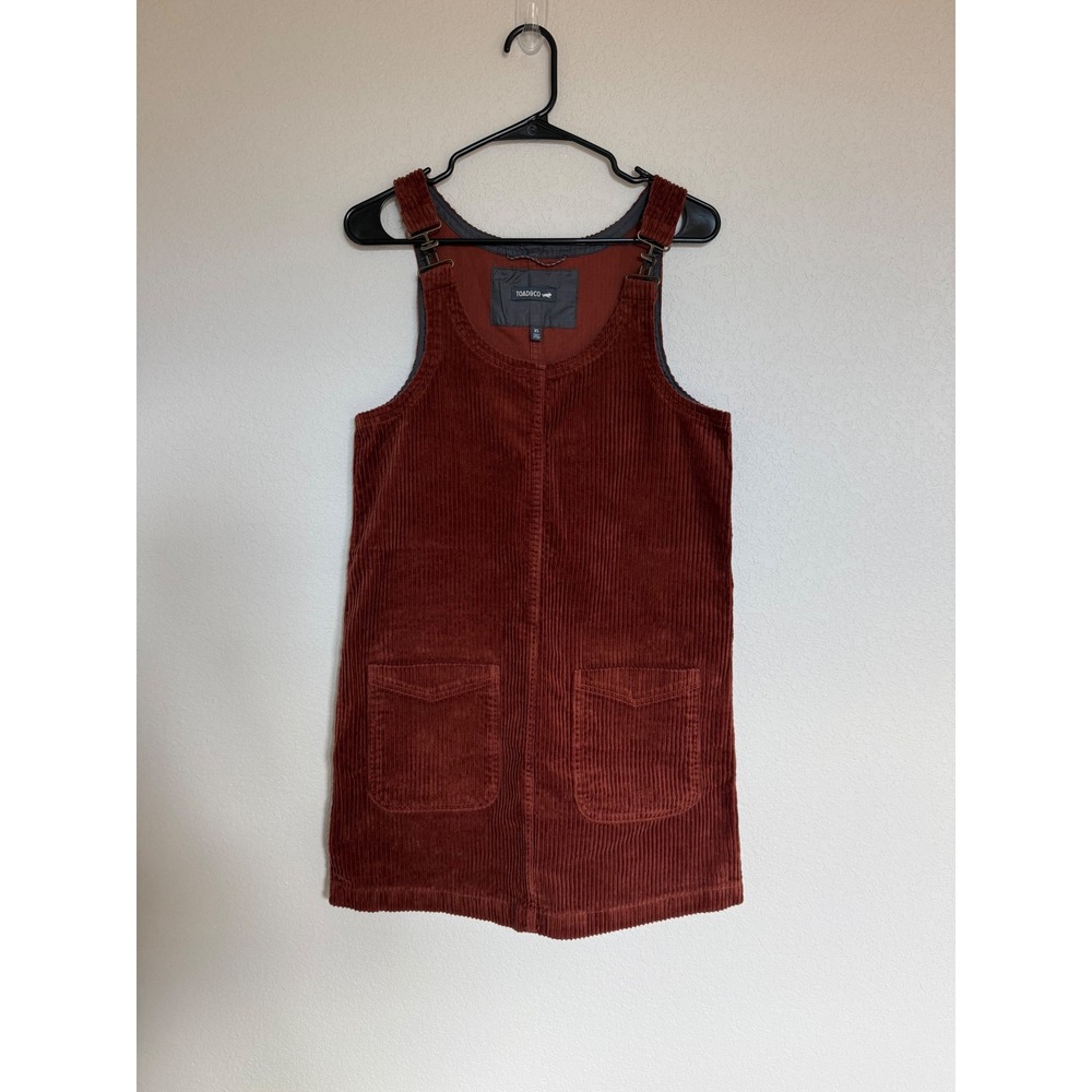 Toad&Co Women's Del Rey Jumper Brown Corduroy Mini Dress Overall Outdoor Cotton